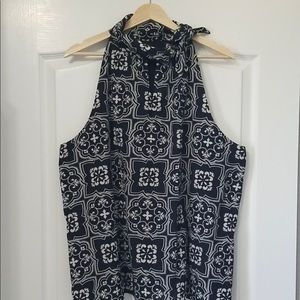 Ann Taylor Printed Sleeveless High Neck Blouse Top